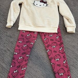 Hello Kitty Cream Sweater and Pink Leggings Set